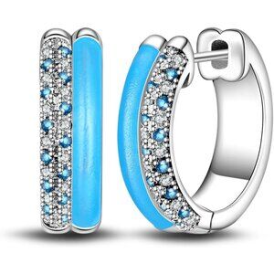 Women's Colourful Drip Hoop Earrings Glow in the Dark Zirconia Hypoallergenic